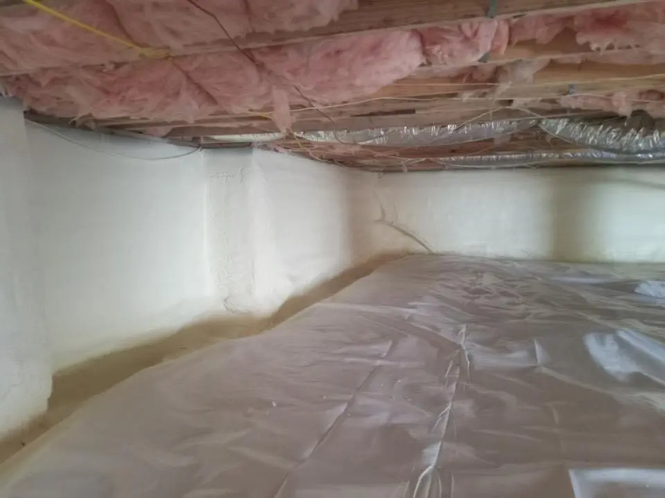 Crawl space encapsulation with closed-cell spray foam for Metal Roof Coating in Allegany