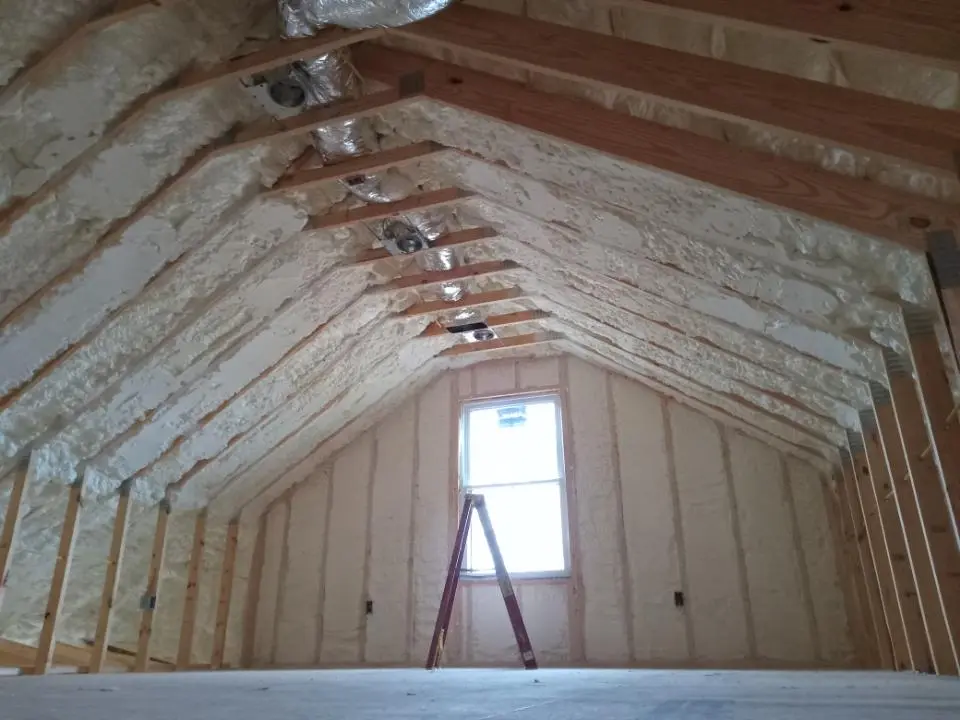 Spray foam roofing application for Crawl Space Insulation project in Allegany